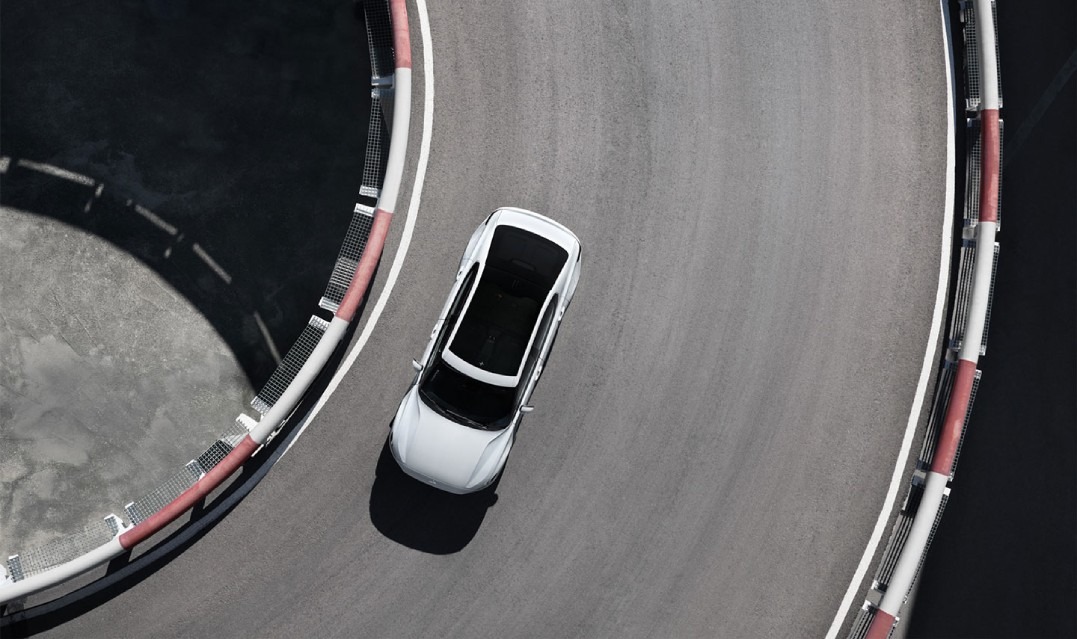 White car on road